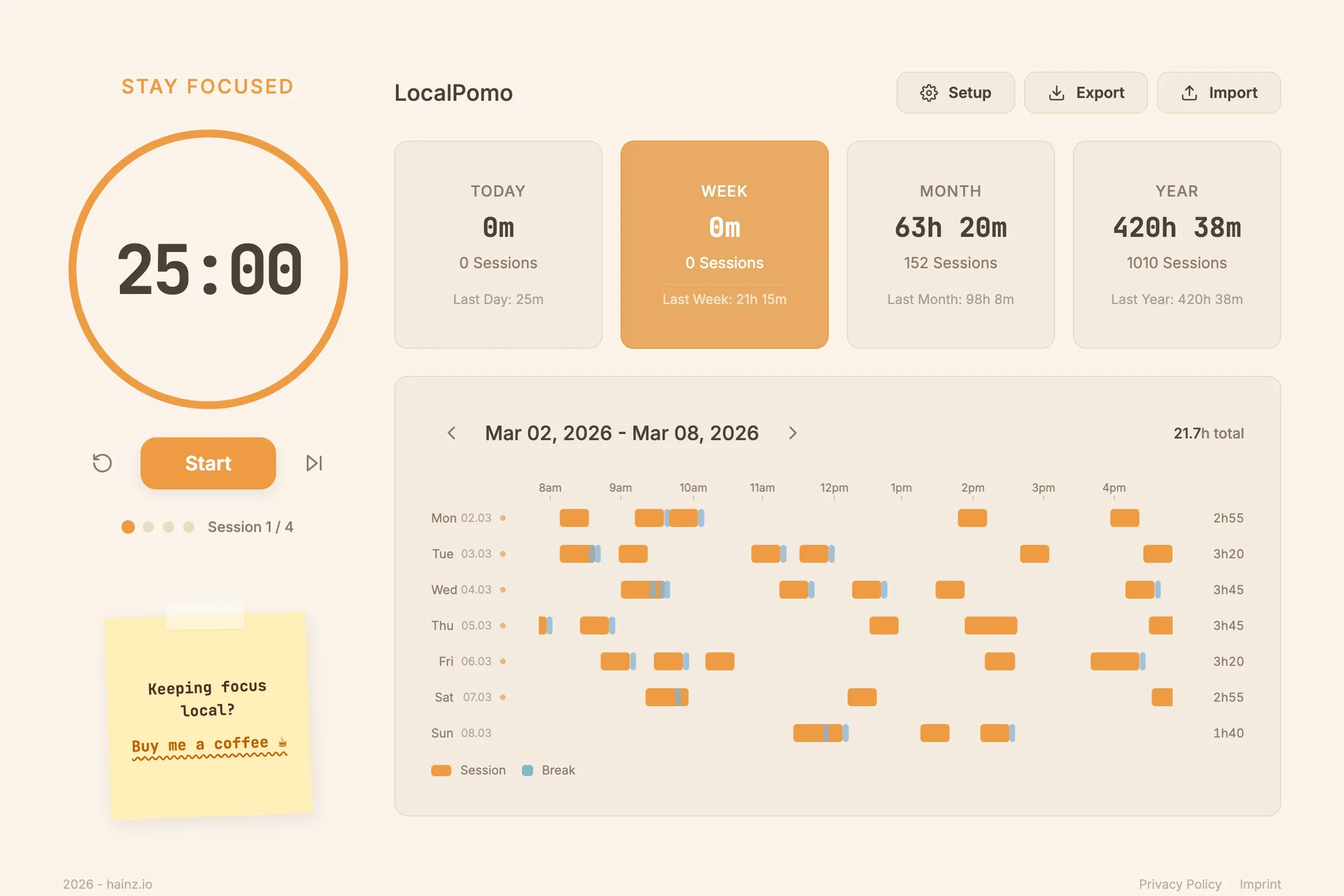 LocalPomo Dashboard